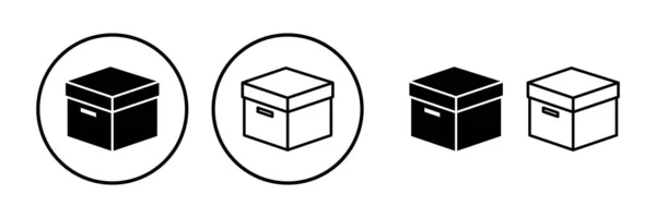 方框图标向量 盒子标志 送货包 包裹箱 — 图库矢量图片