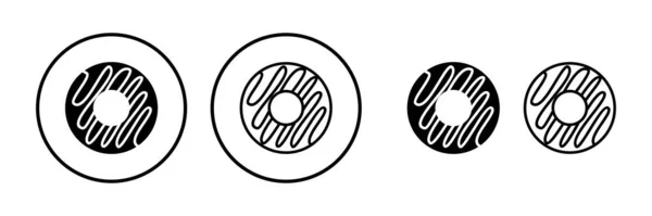 多努特图标向量 甜甜圈图标 甜甜圈标志 — 图库矢量图片