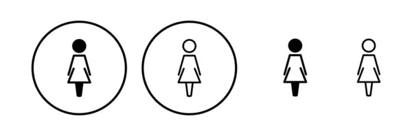 Vektor Ikon Wanita Ikon Toilet Tanda Kamar Kecil Jenis Kelamin - Stok Vektor
