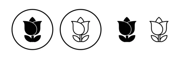 Virág Ikon Vektor Virágos Ikon Virágembléma — Stock Vector