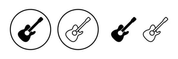 Вектор Иконок Гитары Знак Музыкального Инструмента — стоковый вектор