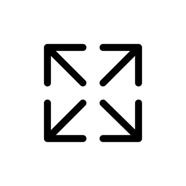 Tam ekran simge vektörü. tam ekran simgesini genişlet