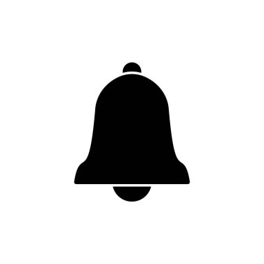 Düz moda Bell Simgesi vektörü izole edildi. Bildirim sembolü web sitesi tasarımı