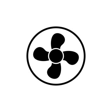 Hayran ikonu vektörü. Hava üfleyici simgesi. Pervane. tavan