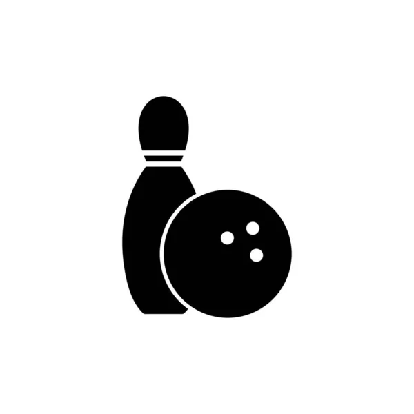 Bowling Ikon Vektor Bowling Boll Och Pin Ikon Bowlingstift Med — Stock vektor