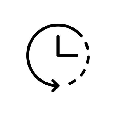 Saat simgesi. Zaman simgesi vektörü. Moda düz biçimli saat simgesi izole edildi