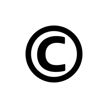 Telif hakkı simgesi vektörü. telif hakkı sembolü