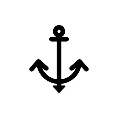 Çapa simgesi vektörü. Çapa işareti. deniz sembolü