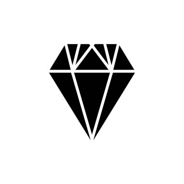 Elmas ikon vektörü. Mücevher ikonu. kristal taş