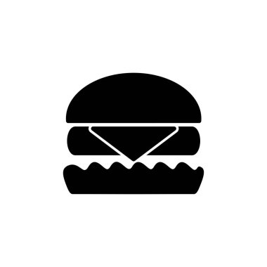 Burger ikon vektörü. Hamburger logosu. fast food simgesi