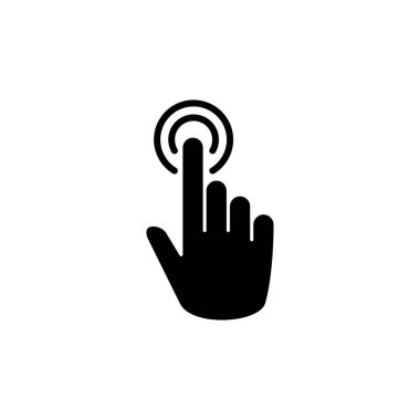 Simge vektörüne elle tıkla. Parmak tıklama simgesi. noktalama simgesi