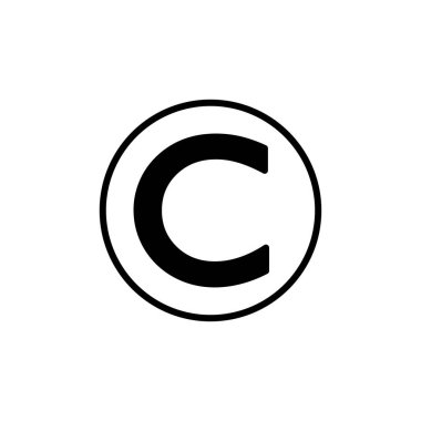 Telif hakkı simgesi vektörü. telif hakkı sembolü
