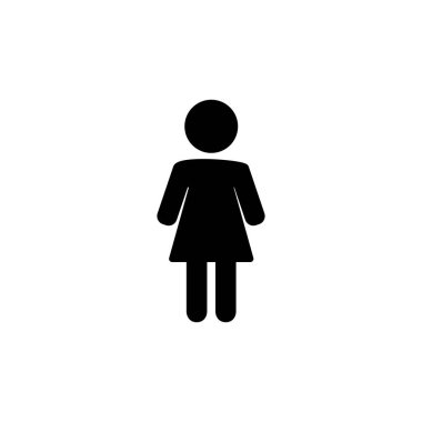 Kadın ikon vektörü. Tuvalet simgesi. Tuvalet tabelası. cinsiyet