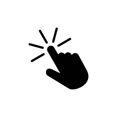 Simge vektörüne tıklayın. İmleç simgesi vektörü. işaret işareti