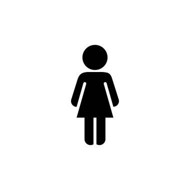 Kadın ikon vektörü. Tuvalet simgesi. Tuvalet tabelası. cinsiyet