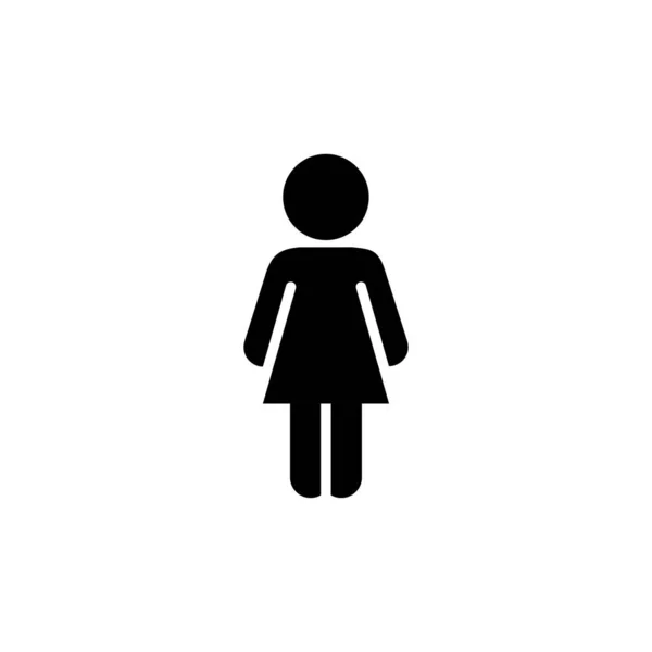 Wektor Kobiecej Ikony Ikona Toalety Znak Toalety Płeć — Wektor stockowy