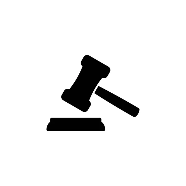 Gavel Ikon Vektörü Yargıç Tokmak Ikonu Açık Arttırma Çekici — Stok Vektör