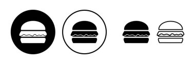 Burger ikon vektörü. Hamburger logosu. fast food simgesi