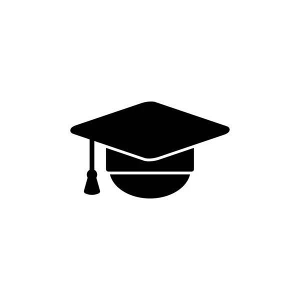 Icona Dell Istruzione Vettore Graduazione Cap Icona Vettoriale — Vettoriale Stock