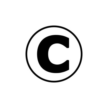 Telif hakkı simgesi vektörü. telif hakkı sembolü