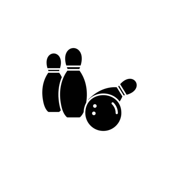 Bowling Vector Icono Bola Bolos Pin Icono Bolos Con Icono — Archivo Imágenes Vectoriales