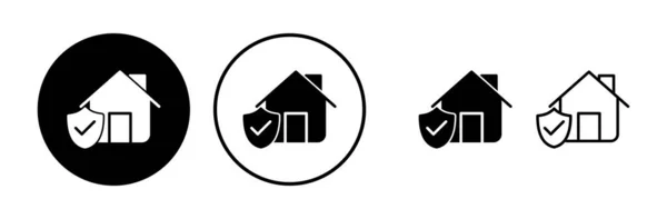 Σπίτι Διάνυσμα Εικονίδιο Ασφάλισης Αρχική Ασπίδα Προστασία Λογότυπο — Διανυσματικό Αρχείο