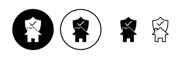 Icon Vektor Für Hausversicherungen Home Shield Schützen Logo — Stockvektor