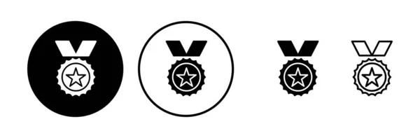Lograr Vector Icono Vector Icono Medalla Premio Certificado — Vector de stock