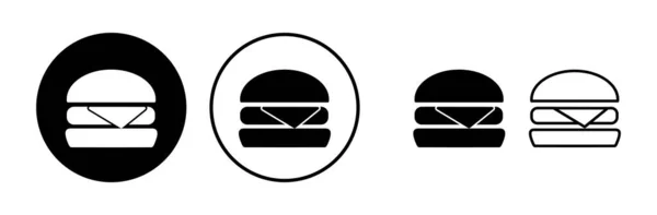 Wektor Ikony Hamburgera Ikona Logo Hamburgera Ikona Fast Food — Wektor stockowy