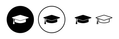 Eğitim ikonu vektörü. mezuniyet kapsülü vektörü