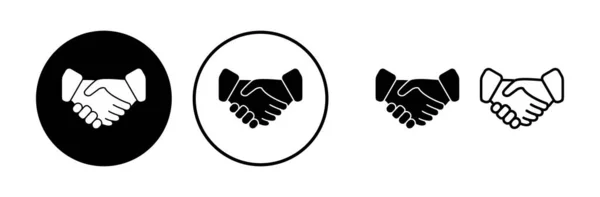 Kézfogás Ikon Vektor Üzleti Kézfogás Szerződéses Megállapodás Partnerség — Stock Vector