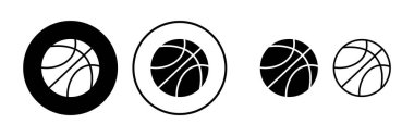 Basketbol ikonu vektörü. Basketbol logo vektör simgesi