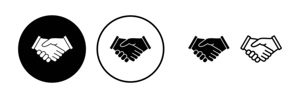 Kézfogás Ikon Vektor Üzleti Kézfogás Szerződéses Megállapodás Partnerség — Stock Vector