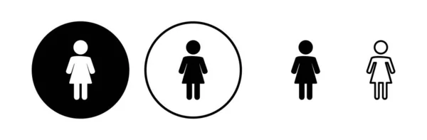Icono Femenino Vector Icono Del Inodoro Señal Del Baño Género — Vector de stock