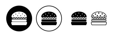 Burger ikon vektörü. Hamburger logosu. fast food simgesi