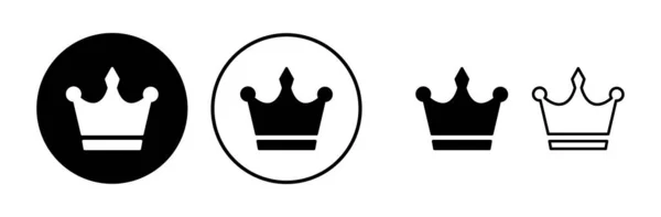 Vetor Crown Icon Símbolo Coroa Para Design Site — Vetor de Stock
