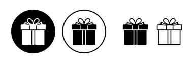 Hediye ikonu vektörü. Hediye kutusu simgesi. doğum günü hediyesi