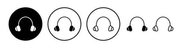 Wektor Ikony Słuchawek Słuchawki Słuchawki Ikona Słuchawki Zestaw Słuchawkowy — Wektor stockowy