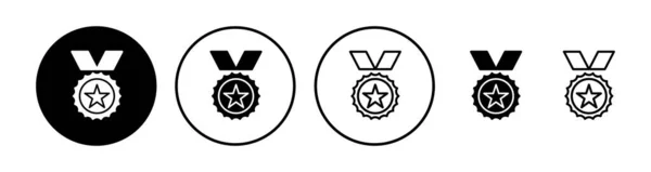 Symbolvektor Erreichen Medaillensymbolvektor Ausgezeichnet Zertifikat — Stockvektor