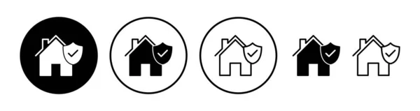 Vetor Ícone Seguro Casa Escudo Home Proteger Logotipo —  Vetores de Stock
