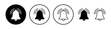 Düz moda Bell Simgesi vektörü izole edildi. Bildirim sembolü web sitesi tasarımı