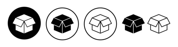 方框图标向量 盒子标志 送货包 包裹箱 — 图库矢量图片