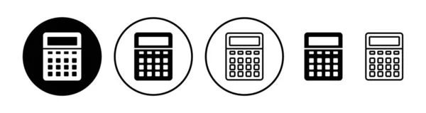 Calculator Pictogram Vector Wiskunde Icoon Teken Financiën — Stockvector