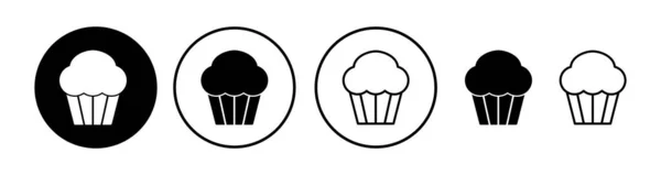 Beker Taart Icoon Vector Taart Icoon Bakkerij Muffin — Stockvector