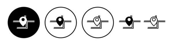 Icono Dirección Vector Icono Ubicación Símbolo Dirección Pin — Archivo Imágenes Vectoriales
