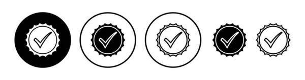 Genehmigter Icon Vektor Geprüfte Oder Zertifizierte Medaillen Ikone — Stockvektor
