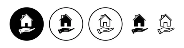 Rumah Ikon Vektor Asuransi Pelindung Rumah Logo - Stok Vektor