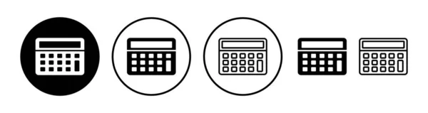 Calculator Pictogram Vector Wiskunde Icoon Teken Financiën — Stockvector
