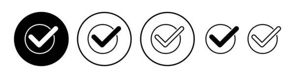 Comprobar Vector Icono Marca Verificación Icono Icono Del Botón Lista — Archivo Imágenes Vectoriales