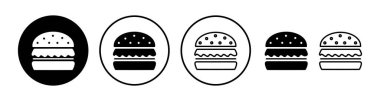 Burger ikon vektörü. Hamburger logosu. fast food simgesi